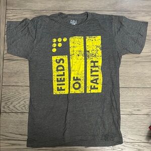 Gray T-Shirt with Yellow Fields of Faith Graphic